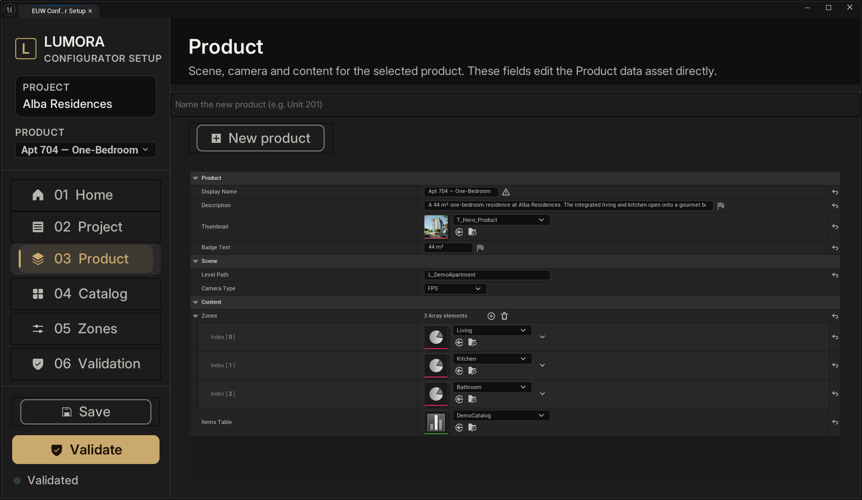 The Product page