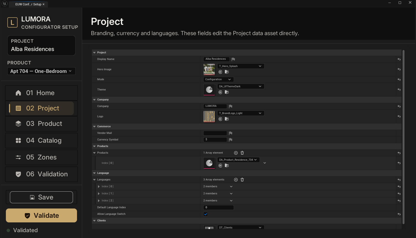 The Project page