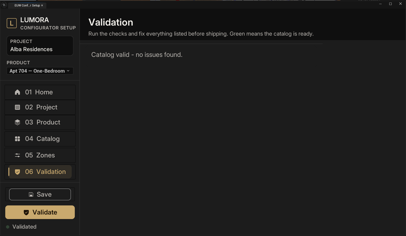 Validation report